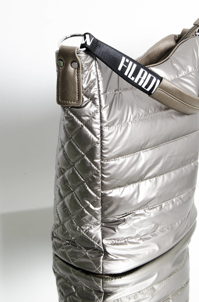 TORBA MATERIAŁOWA PIKOWANA ZŁOTA- SHOPPER