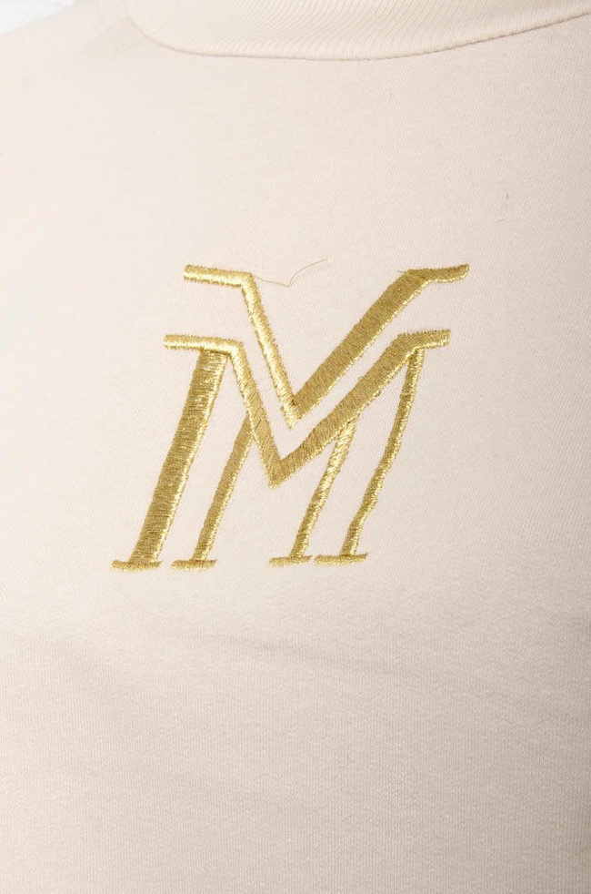 BEŻOWA BLUZA OVERSIZE Z WYSZYWANYM LOGO ''M''