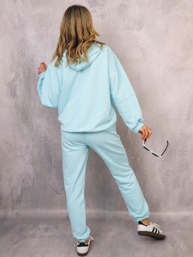 KOMPLET DRESOWY BLUZA Z KAPTUREM+ SPODNIE- NIEBIESKI