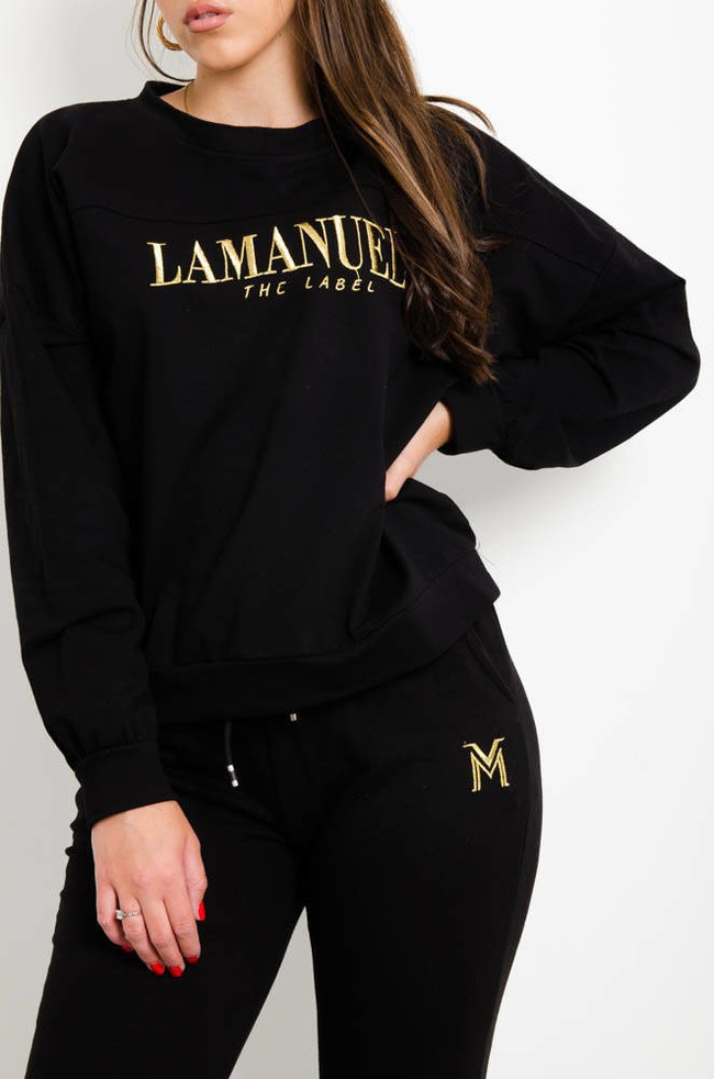 CZARNY KOMPLET DRESOWY Z LOGO LAMANUEL