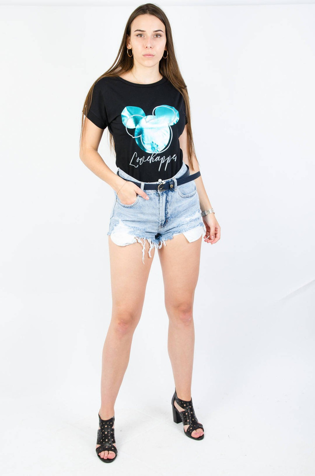 JASNE SZORTY JEANSOWE Z SZARPANIAMI 