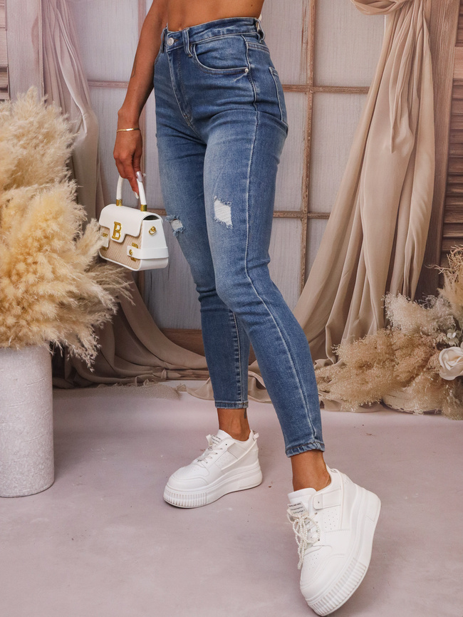SPODNIE JEANSOWE SKINNY Z PRZETARCIAMI
