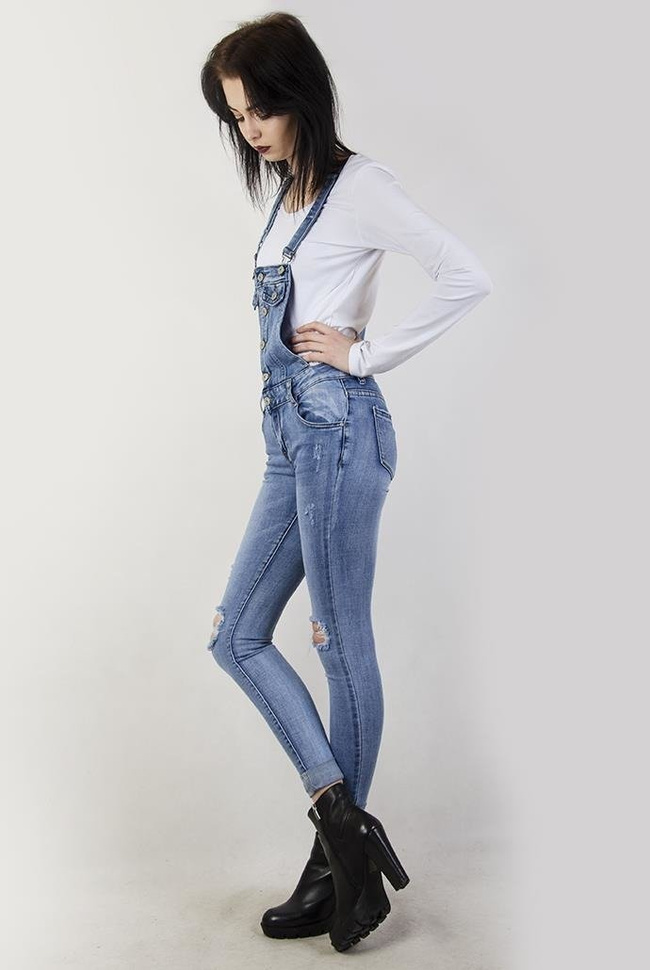 Spodnie ogrodniczki, przylegające