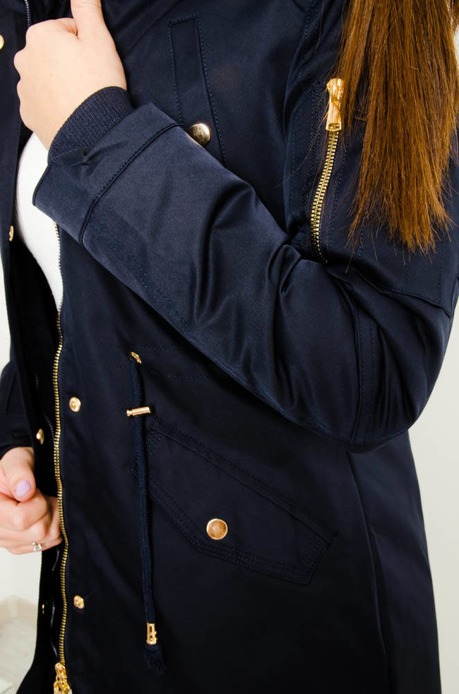 GRANATOWA KURTKA PARKA ZIMOWA