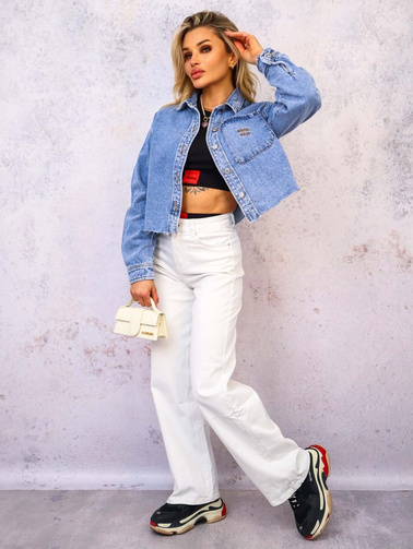 KRÓTKA KURTKA JEANSOWA Z SUROWYM ZAKOŃCZENIEM