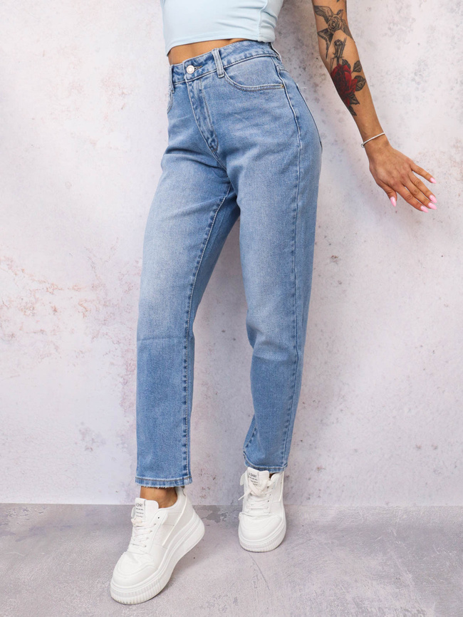 SPODNIE JEANSOWE- MOM STRETCH- GRANATOWE