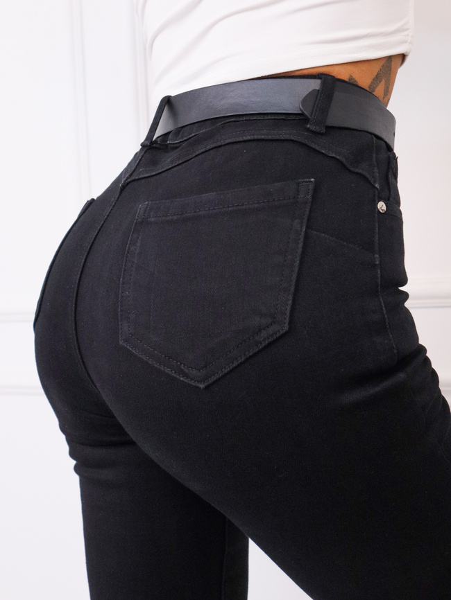 CZARNE SPODNIE SKINNY PUSH UP Z WYSOKIM STANEM