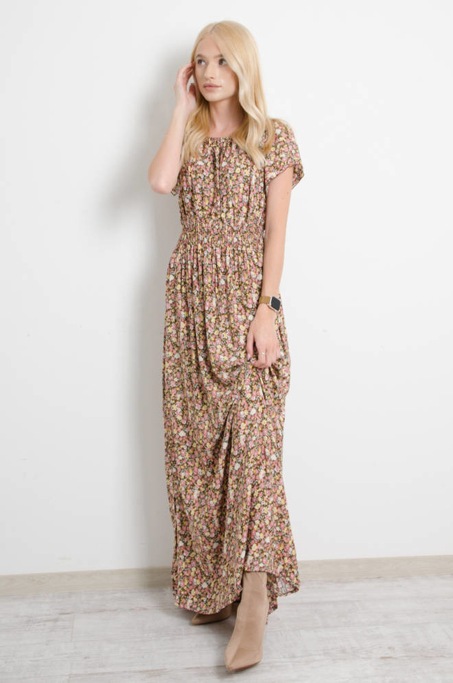 SUKIENKA HISZPANKA W KWIATY MAXI