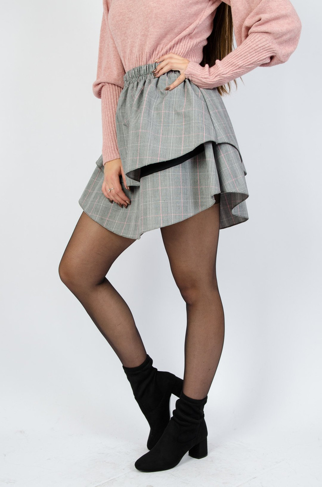 ROZKLOSZOWANA SPÓDNICA W KRATĘ