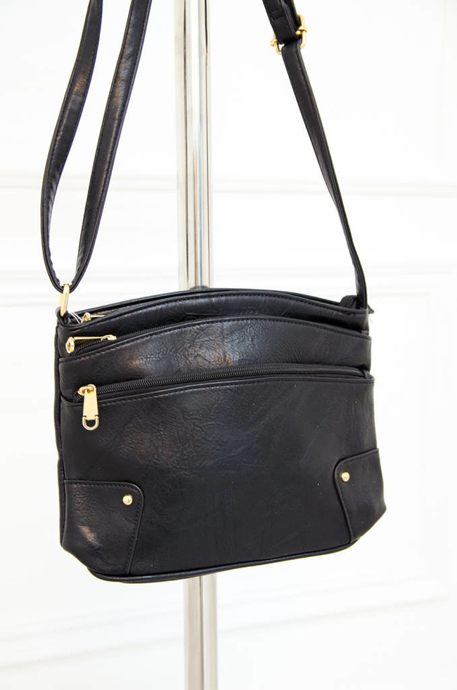 TOREBKA LISTONOSZKA Z ZAMKAMI- CZARNA 