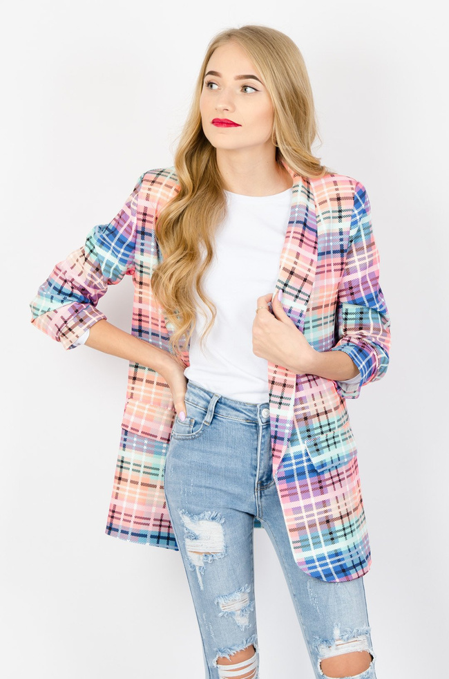 PASTELOWA MARYNARKA W KRATĘ