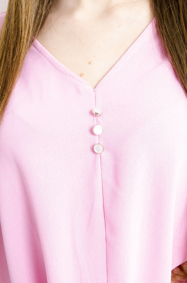 KOMPLET RÓŻOWY Z OZDOBNYM WIĄZANIEM I KORONKĄ 