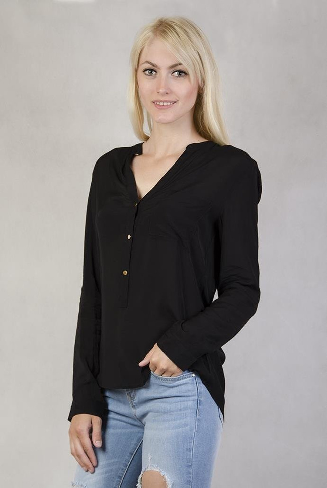 Koszula zapinana na 3 guziki czarna