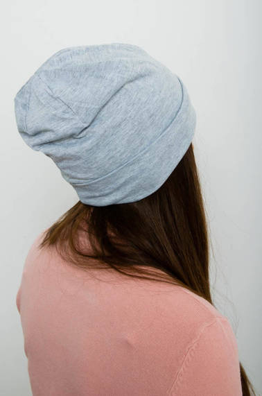 JASNO-SZARA DZIANINOWA CZAPKA SMERFETKA