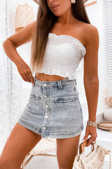 SPÓDNICO-SPODENKI Z GUZIKAMI - NIEBIESKIE