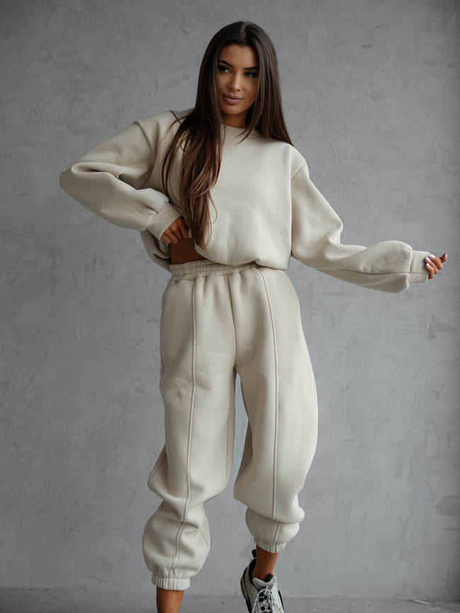 KOMPLET DRESOWY BLUZA+ SPODNIE- BEŻOWY