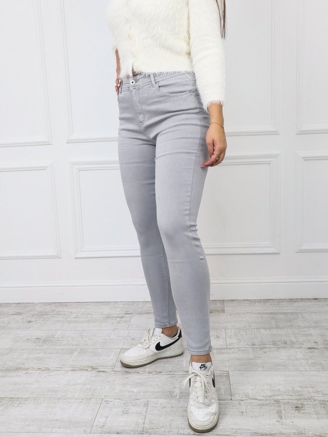 (DUŻE ROZMIARY M-XXXXL) SZARE spodnie z wysokim stanem