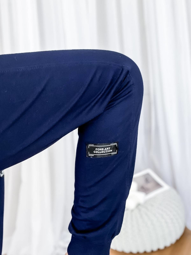 SPODNIE DRESOWE Z OZDOBNYMI NASZYWKAMI- GRANATOWE