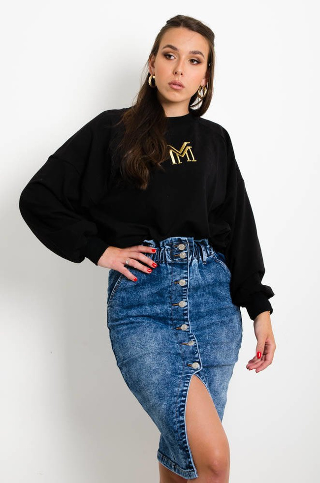 JEANSOWA OŁÓWKOWA SPÓDNICA ZAPINANA NA GUZIKI