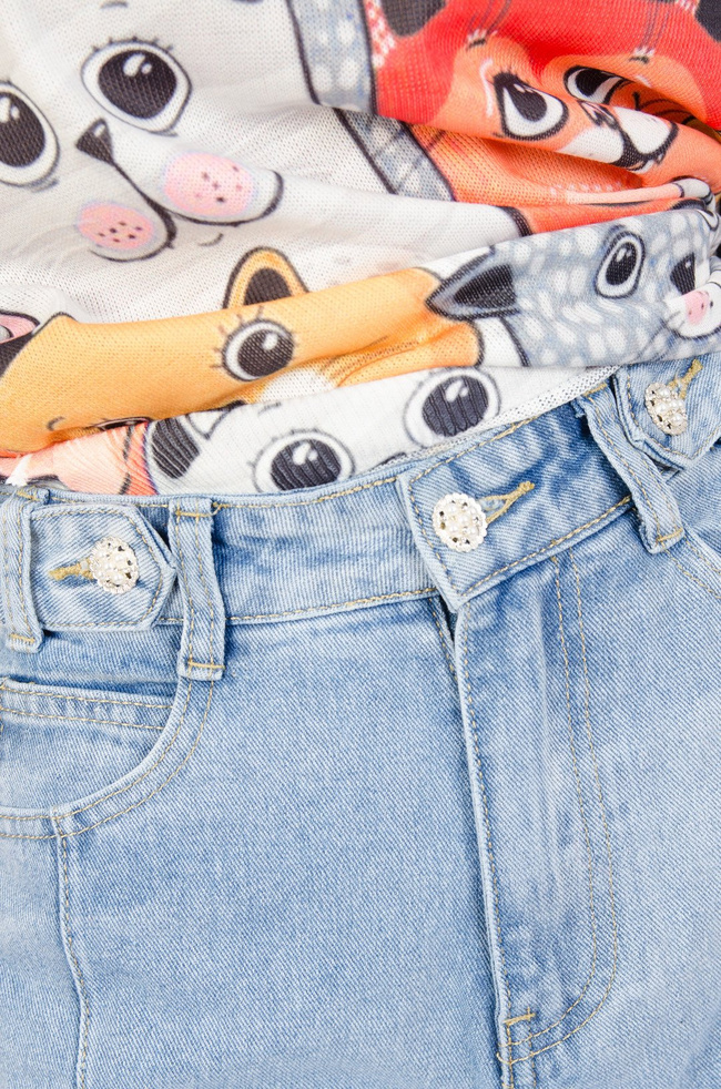 SPODNIE TYPU BALLOON JEANS Z WYSOKIM STANEM