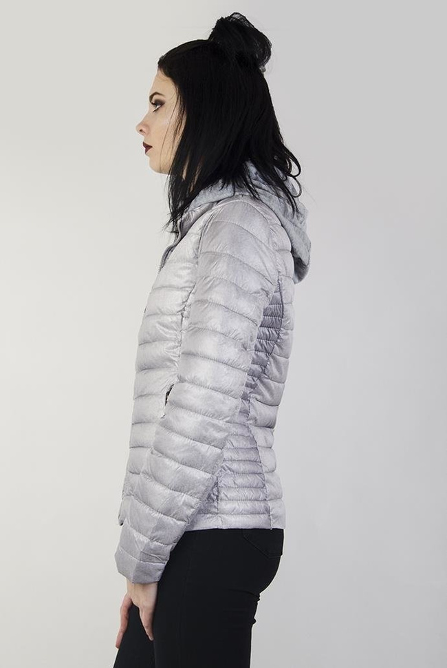 Kurtka pikowana szara, z szarym podszyciem