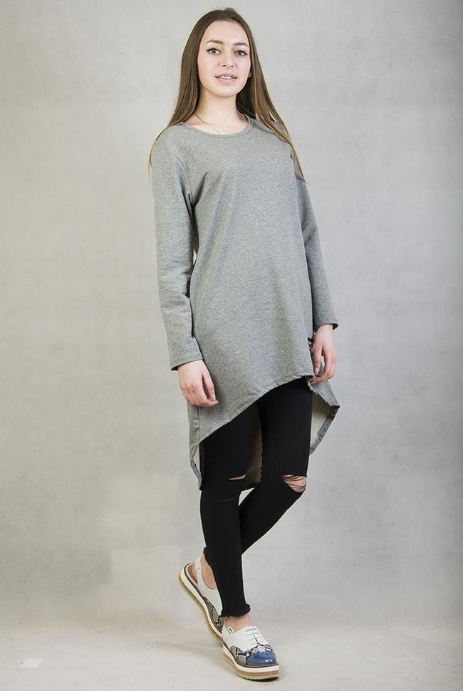 Ciemno-szara, asymetryczna tunika