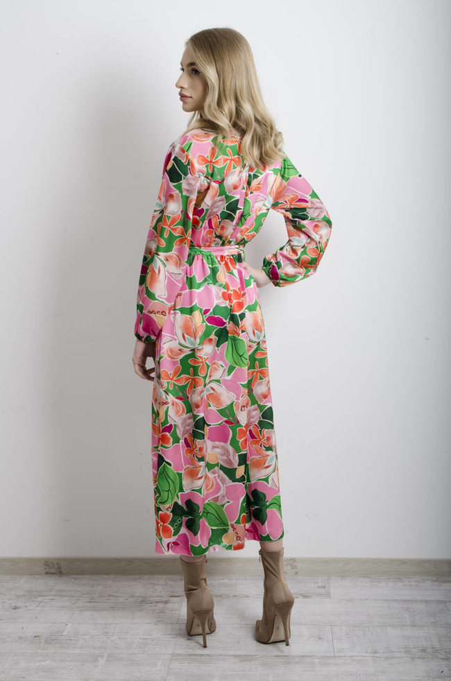 SUKIENKA W KWIATY W KOLRZE RÓŻOWYM