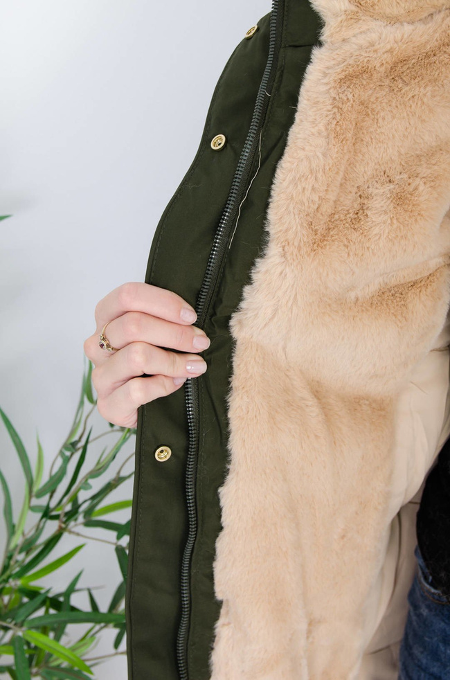 ZIELONA KURTKA ZIMOWA PARKA NA MISIU 