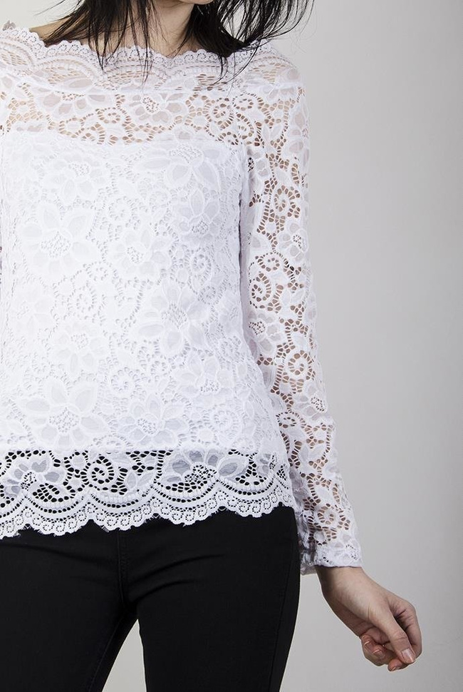 Biała bluzka koronkowa