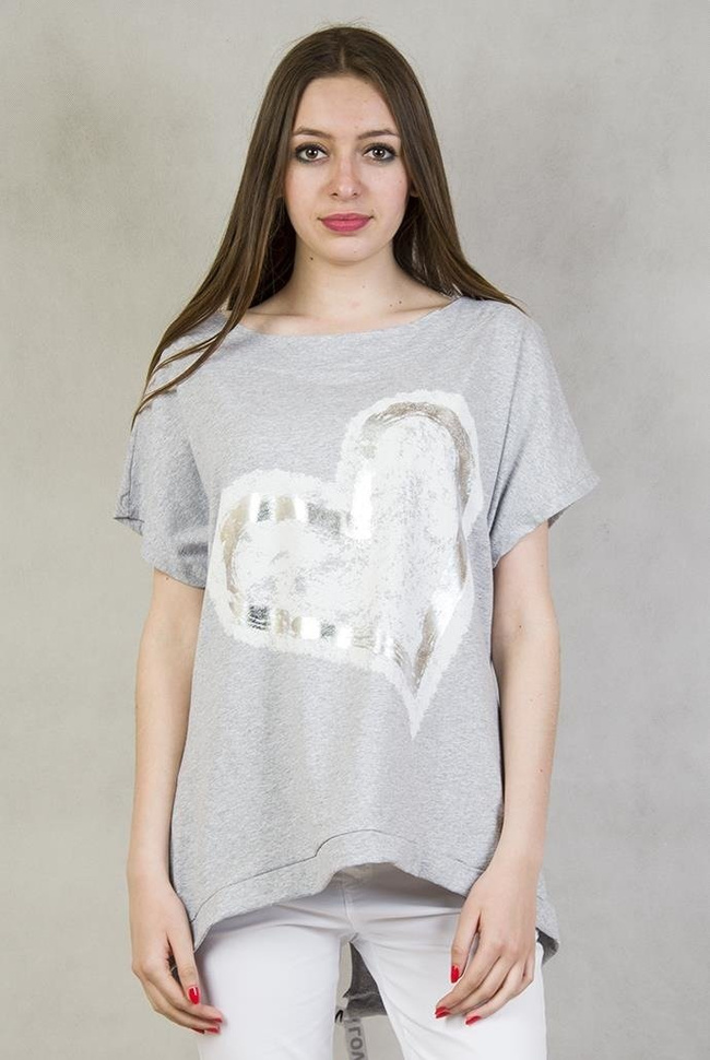 Szara bluzka z sercem