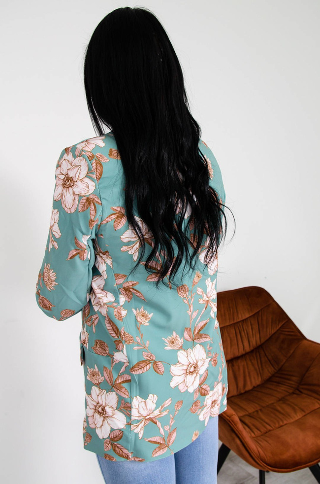 ZIELONA MARYNARKA W KWIATY