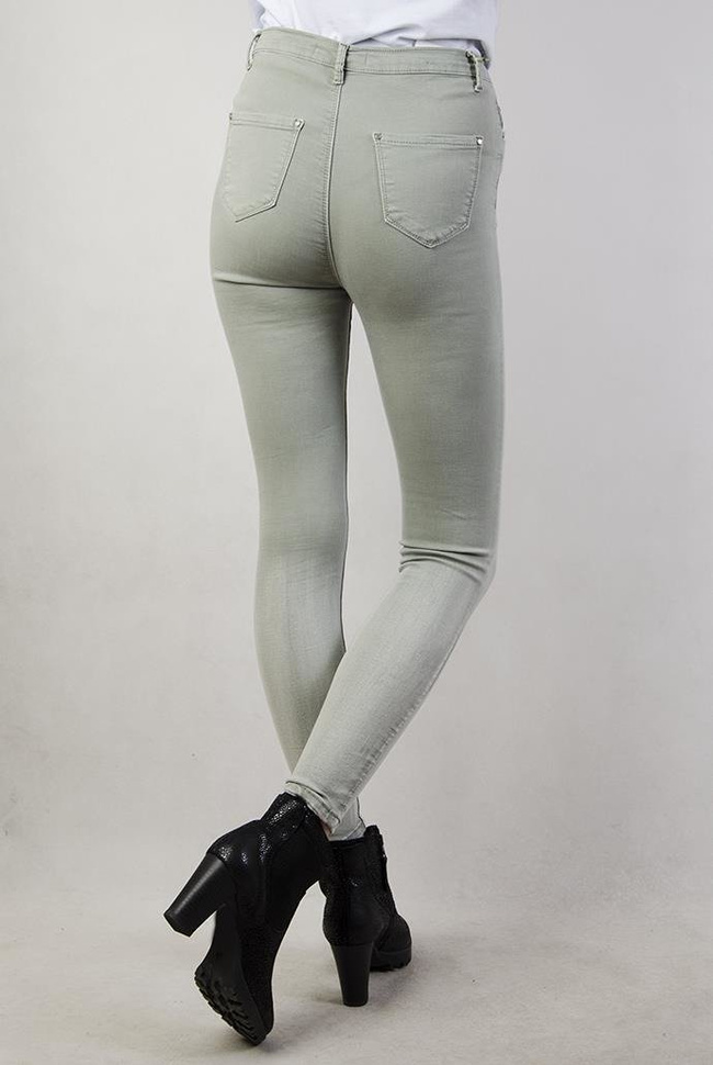 Jasnoszare spodnie skinny jeans, cieniowane