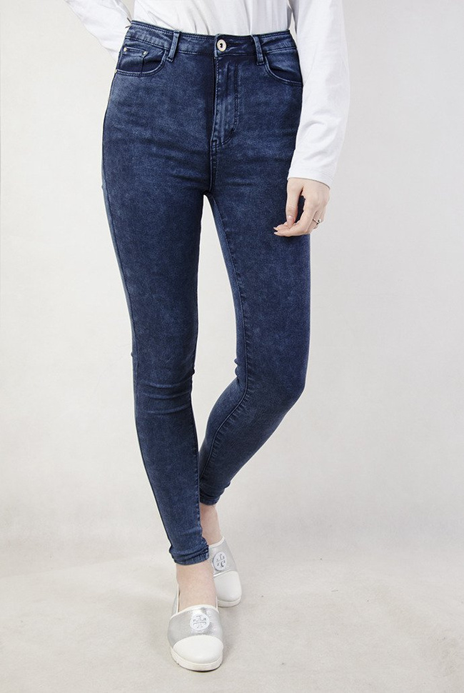 Spodnie jeansowe marmurkowe idealnie przylegające