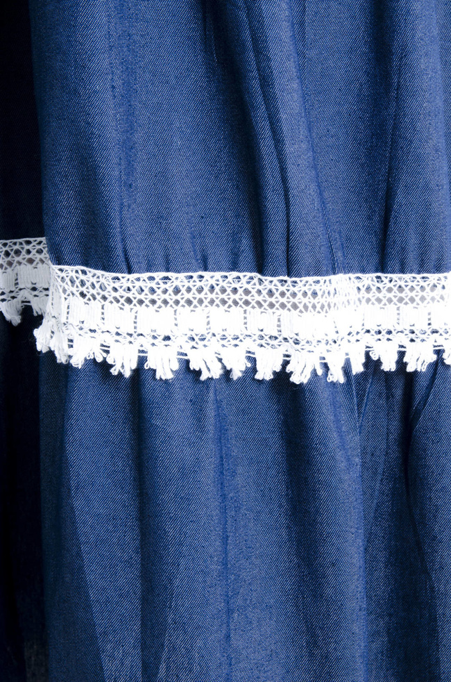 SUKIENKA Z KORONKĄ I WIĄZANIEM- GRANATOWA