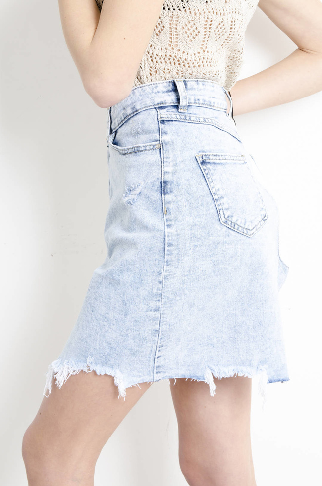 SPÓDNICA MINI JEANSOWA ASYMETRYCZNA