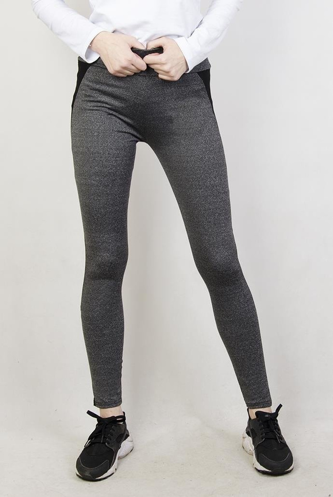 Szaro-czarne legginsy fitness