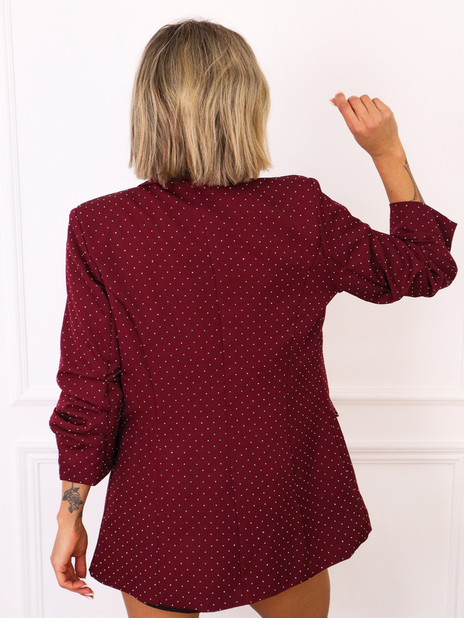 MARYNARKA ZDOBIONA CYRKONIAMI- BORDOWA