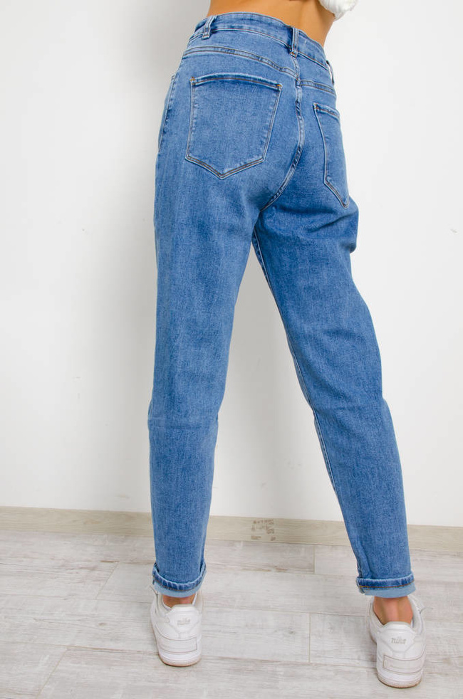 SPODNIE JEANSOWE MOM STRETCH- WYSOKI STAN
