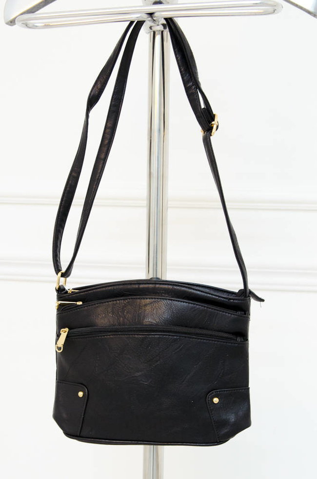 TOREBKA LISTONOSZKA Z ZAMKAMI- CZARNA 