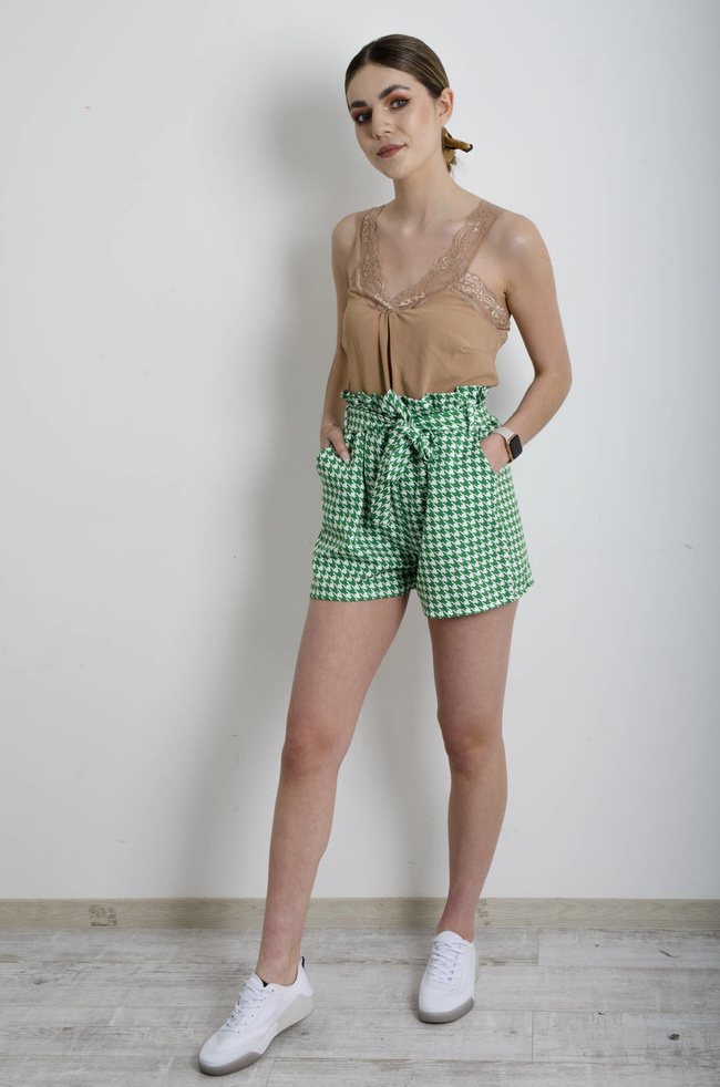 BIELIŹNIANY TOP Z KORONKĄ - BEŻOWY