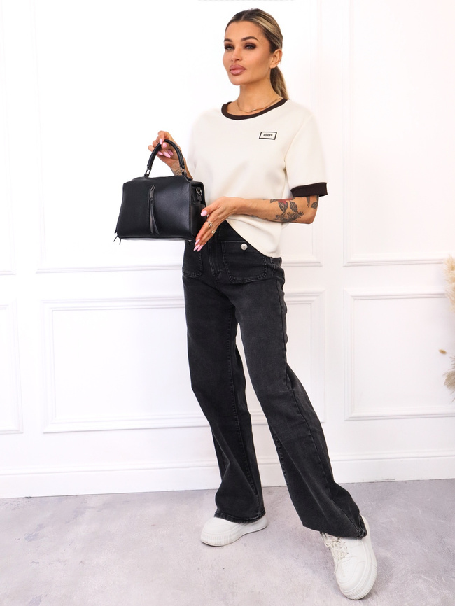 TOREBKA KUFEREK Z OZDOBNYM ZAMKIEM- CZARNA