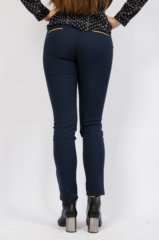 GRANATOWE ELEGANCKIE SPODNIE 