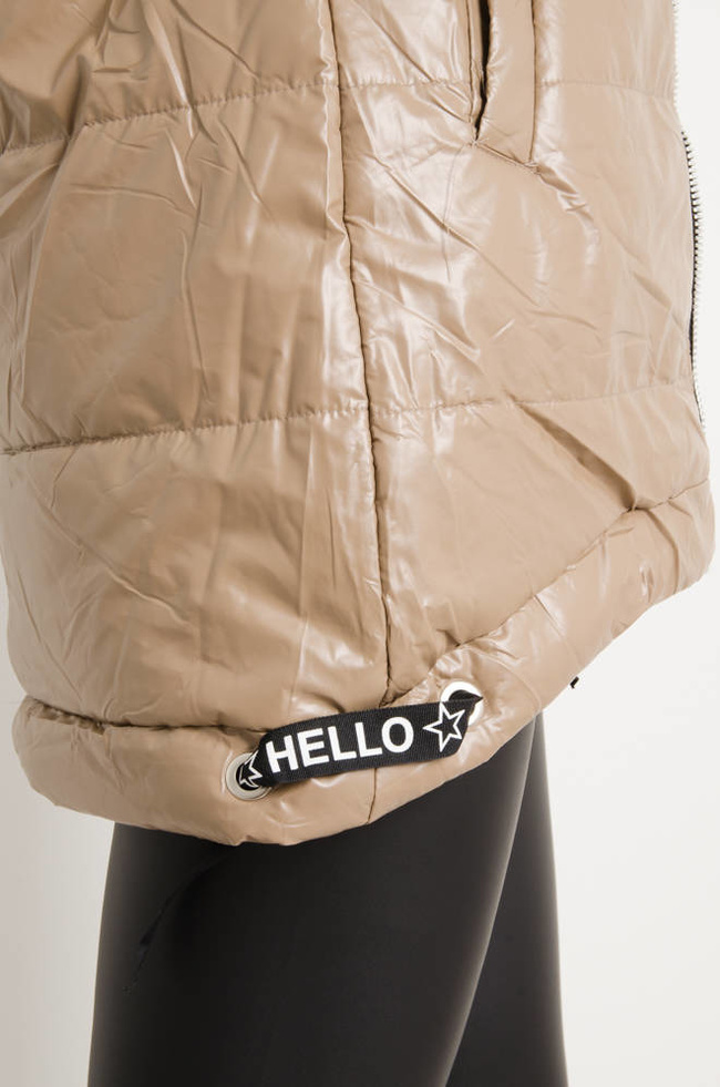 KURTKA PRZEJŚCIOWA ASYMETRYCZNA- BEŻOWA