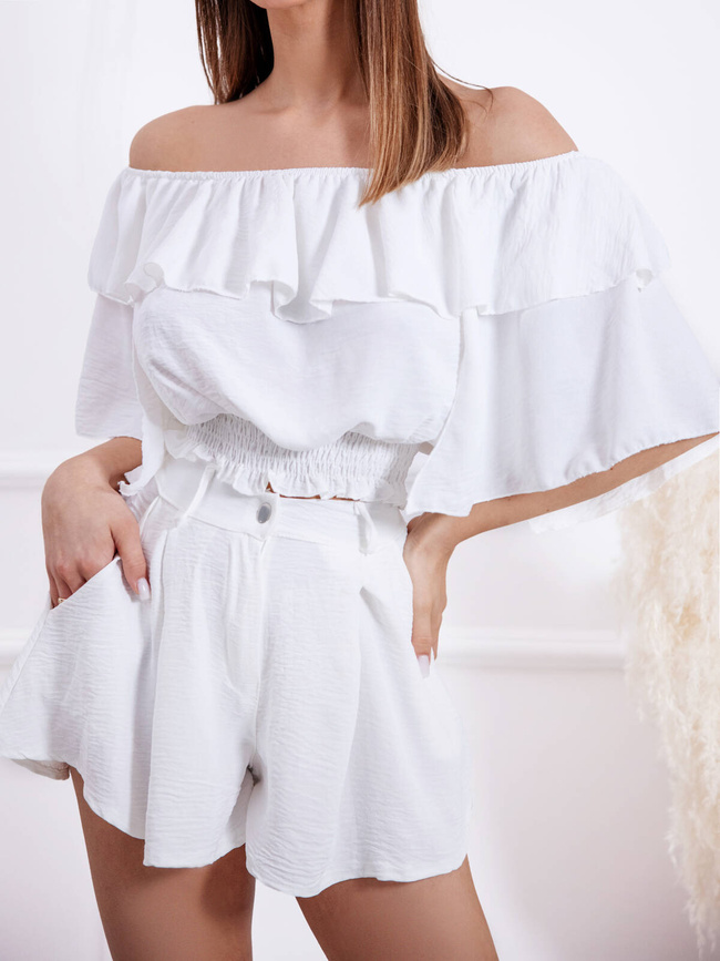 KOMPLET SPODENKI +BLUZKA HISZPANKA- BIAŁY