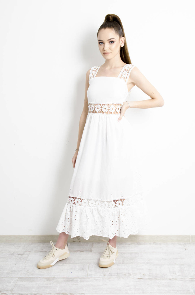 SUKIENKA MAXI Z AŻUROWYMI WSTAWKAMI