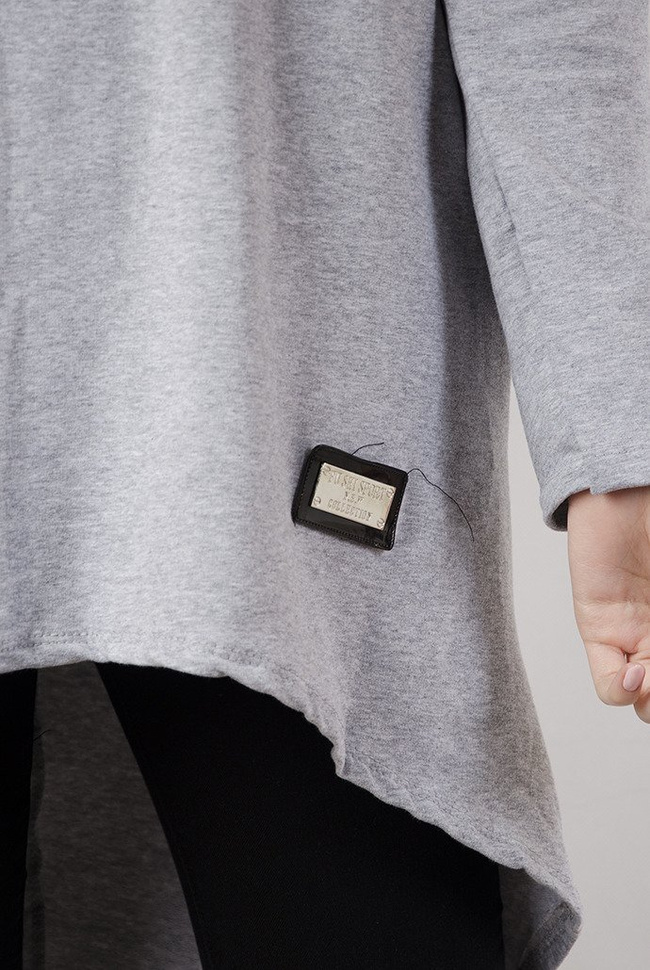 Jasno-szara asymetryczna tunika