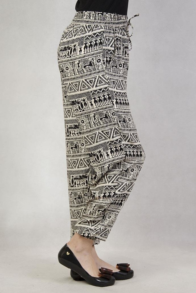 Spodnie alladynki w egipskie wzory