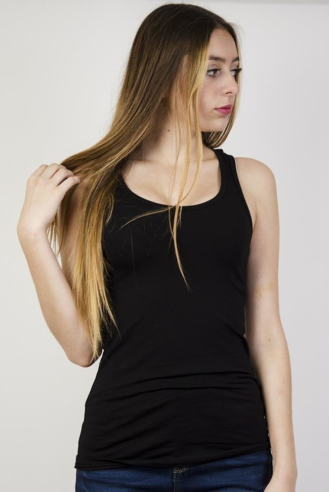 Klasyczny czarny top typu bokserka