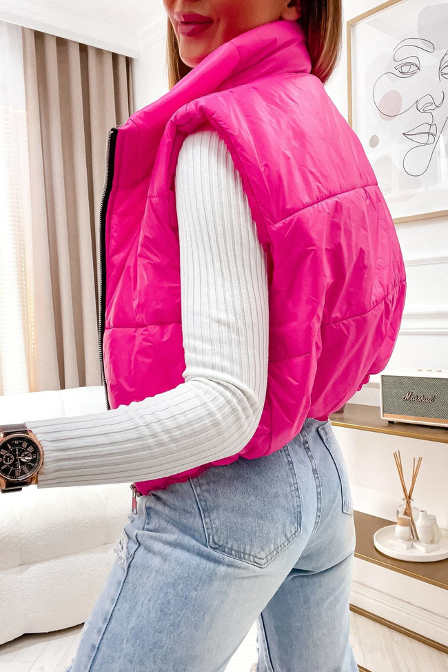 KAMIZELKA PIKOWANA KRÓTKA- RÓŻOWA