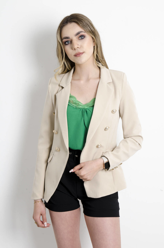 MARYNARKA Z GUZIKAMI W KOLORZE BEŻOWYM